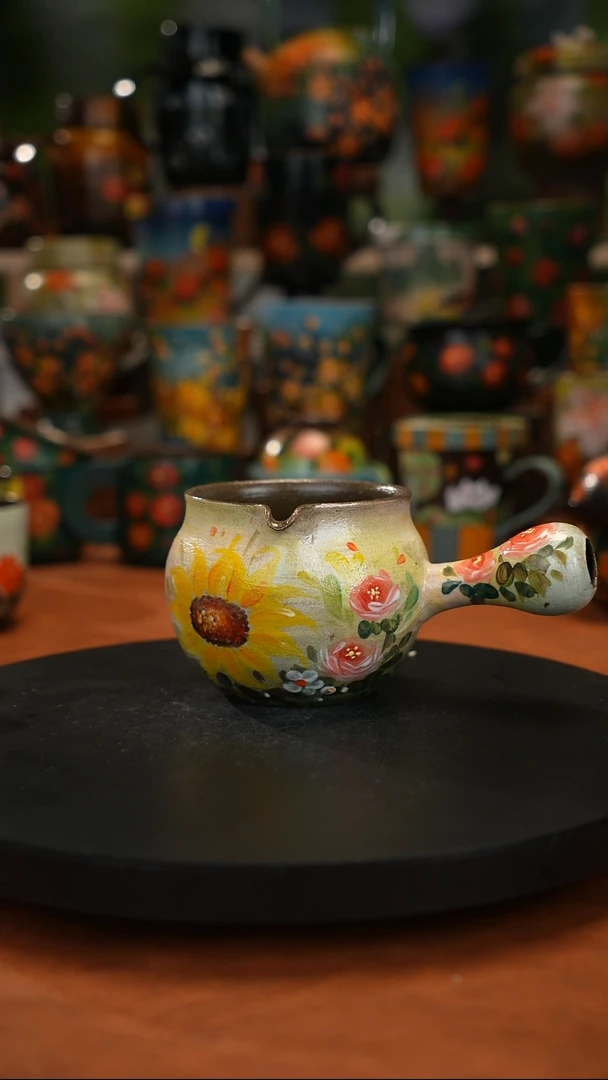 紫砂油画手绘釉 下彩