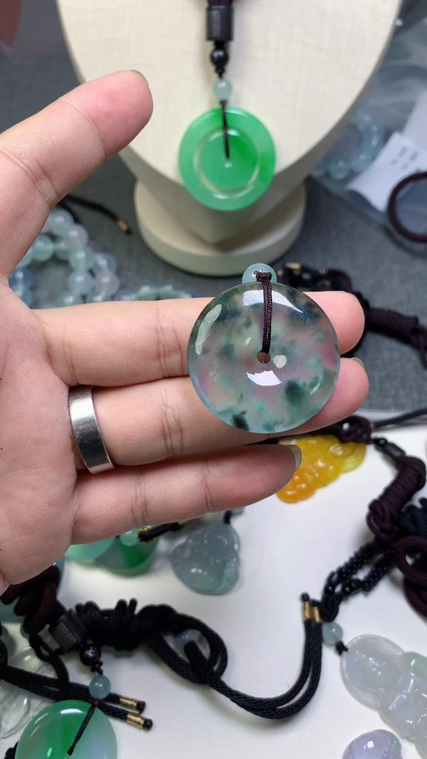 柠***?缅翠冰透挂件吊坠016