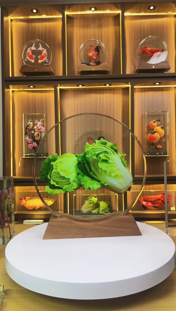 玻璃s****7大圆形瑕疵品尺寸30*30*4白菜+底座