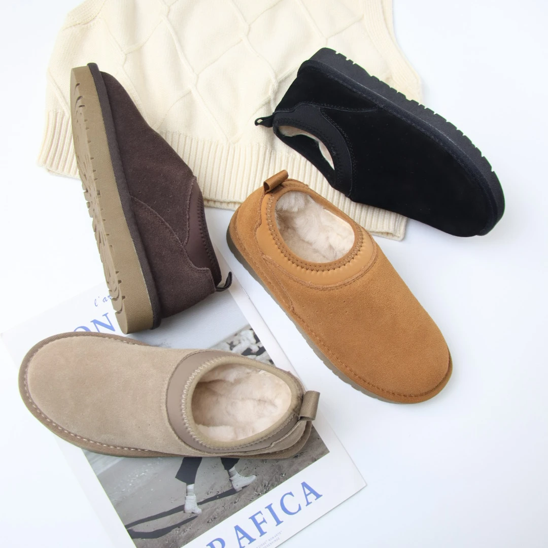 prettyburlu/朴露浅口mini爆款时尚冬季加绒低帮雪地靴加厚保暖