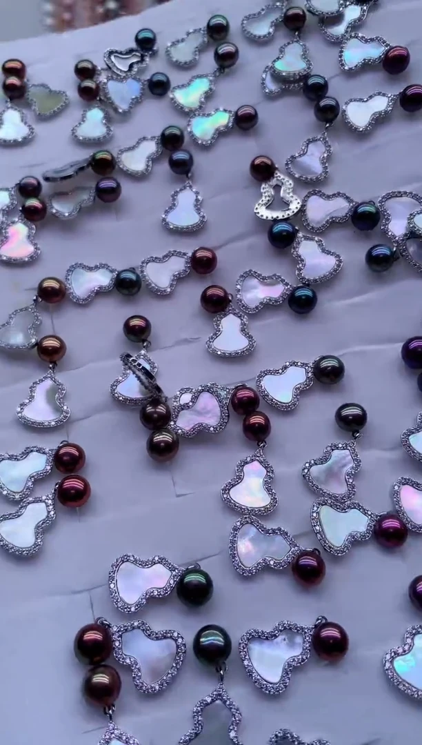 合金淡水珍珠耳饰多样性发其一，非无暇