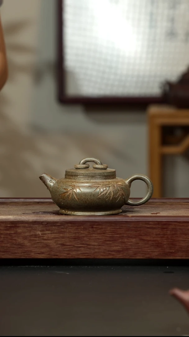 紫砂茶壶青段柴烧 双圈