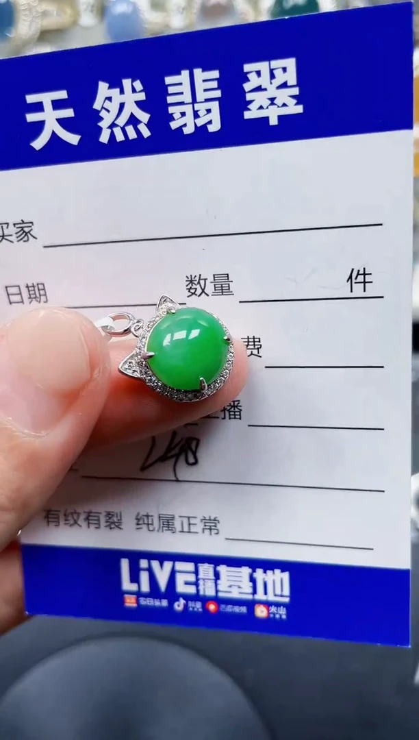 颈饰银S925镶嵌翡翠248