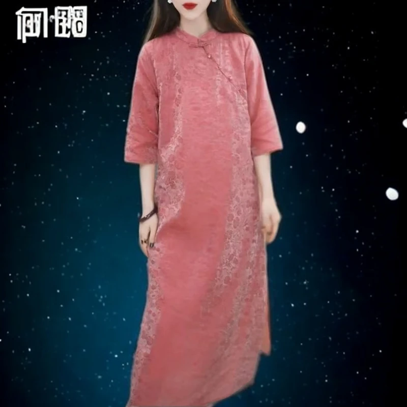 7-1时尚气质设计师高定复古显瘦连衣裙