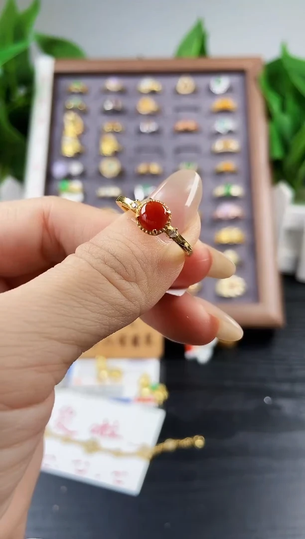 银S925镶嵌戒指翡翠12