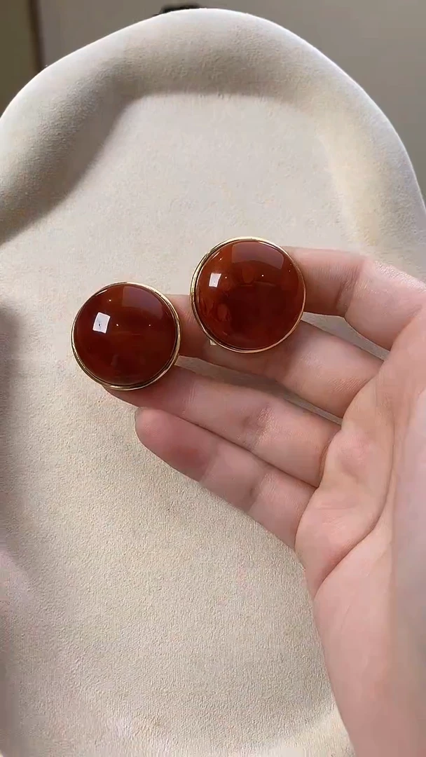 未镶嵌南红玛瑙耳饰耳环