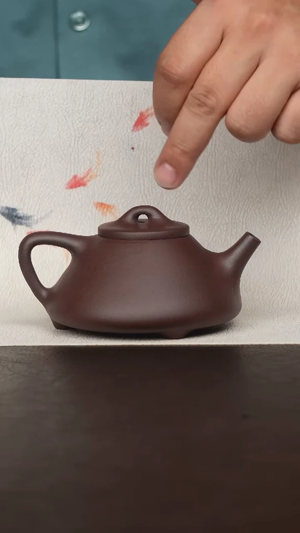 茶壶紫砂宜兴原矿紫砂壶 紫泥石瓢 200cc