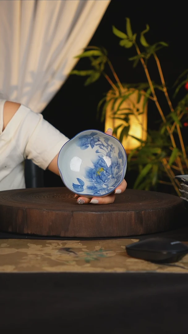 碗景德镇手工手绘高温釉下彩可进蒸箱烤箱洗碗机