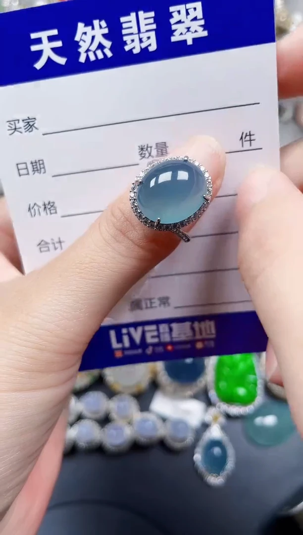 银S925镶嵌翡翠耳饰559