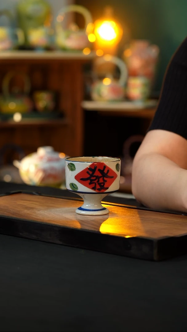 杯手绘心瓷陶瓷浮力