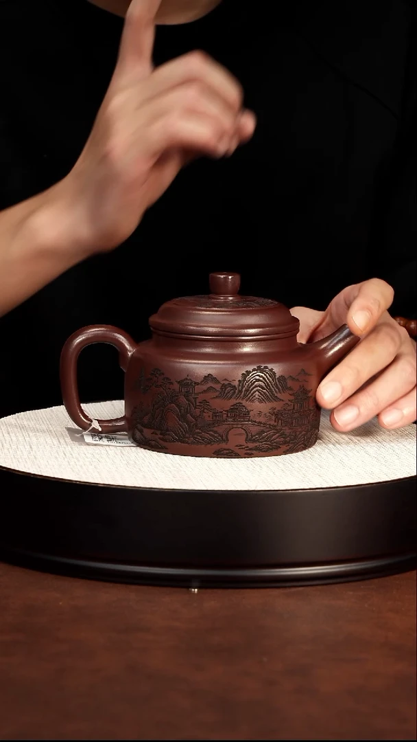 茶壶紫砂宜兴紫砂 德钟壶 铁血红砂 郭伟