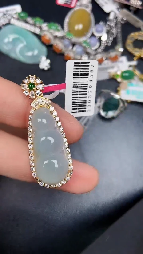 银S925镶嵌戒指翡翠3570