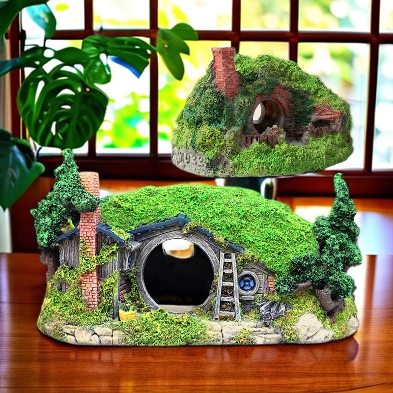 鱼缸造景摆件爬虫造景躲避洞守宫蜘蛛盒蜥蜴寄居蟹爬虫箱造景