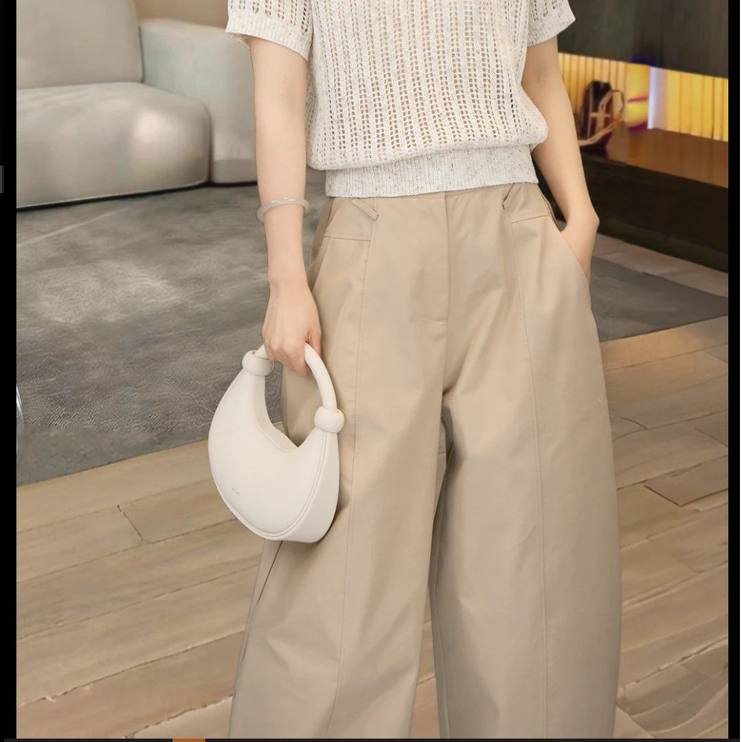 【范有名专属】2025春夏休闲百搭高腰时尚阔腿气球裤