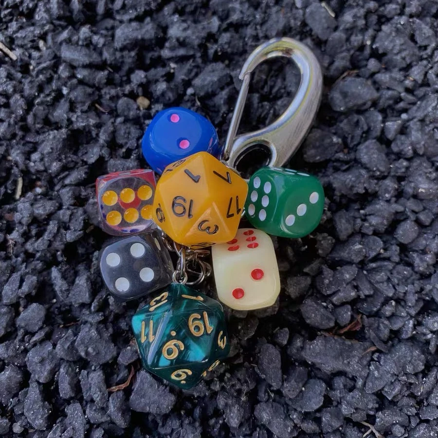 「幸运骰子串」手作包包挂件小众穿搭配饰复古钥匙扣质感腰间挂饰