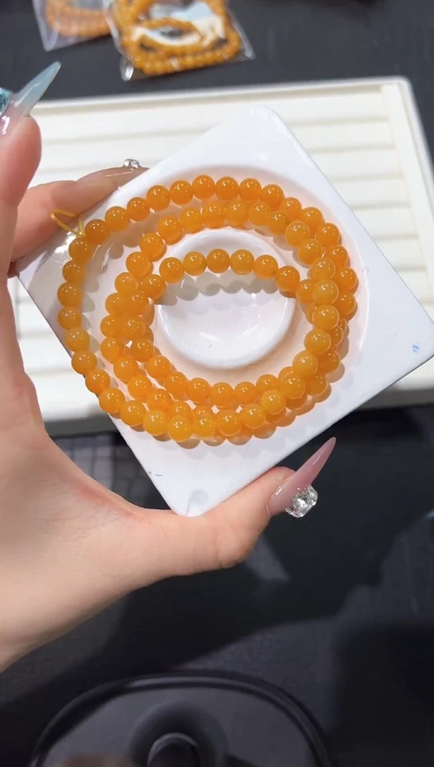 石英质玉（缅黄）手串未镶嵌42h多样性发其一【1条】默认微瑕