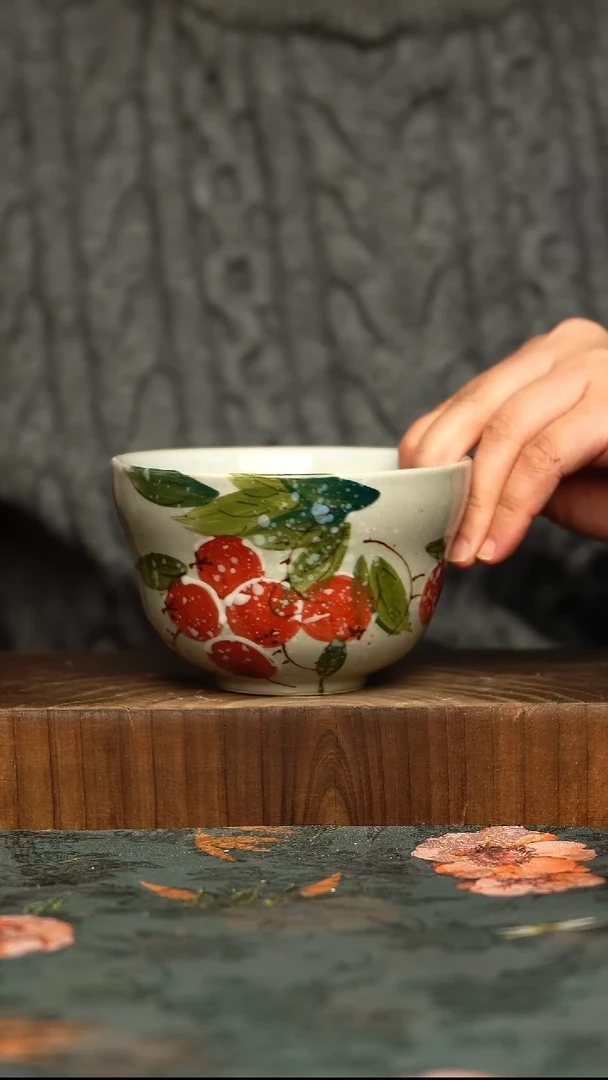 杯釉下彩手工手绘同款陶器