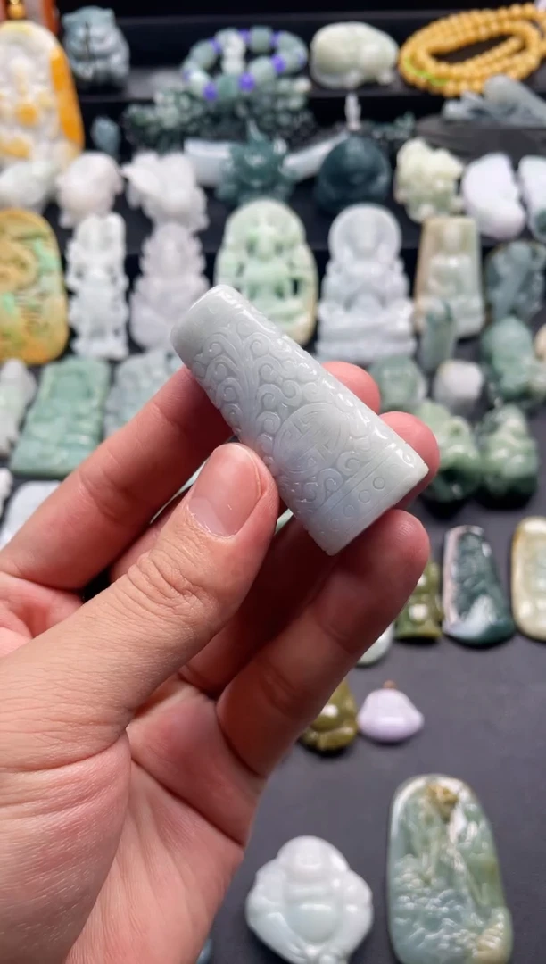 颈饰未镶嵌翡翠6  天然翡翠a货  仿古柱