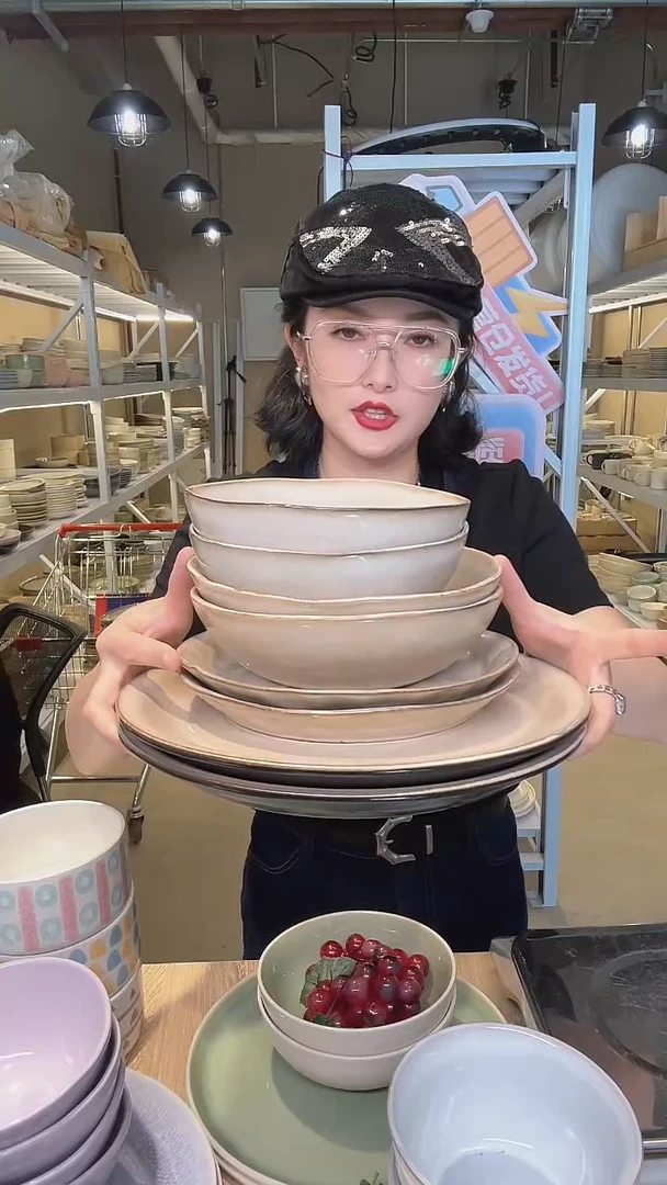 瓷14高温釉下彩陶瓷餐具