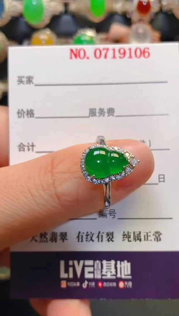 银S925镶嵌翡翠耳饰天然