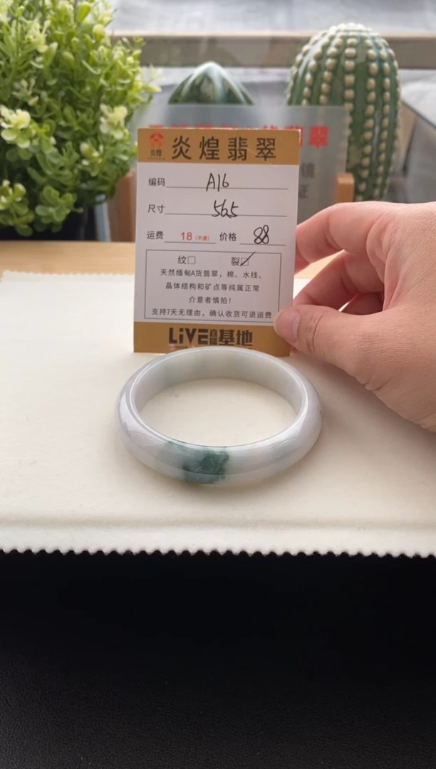 未镶嵌手镯翡翠56.8圈号编码A16