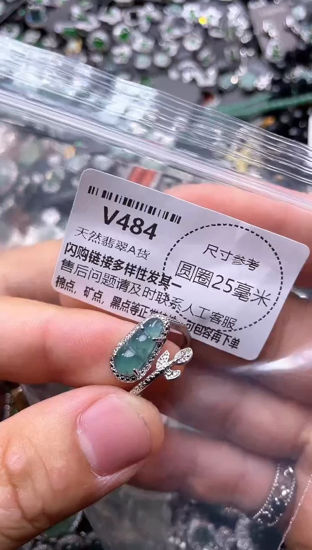 翡翠未镶嵌颈饰V484戒指
