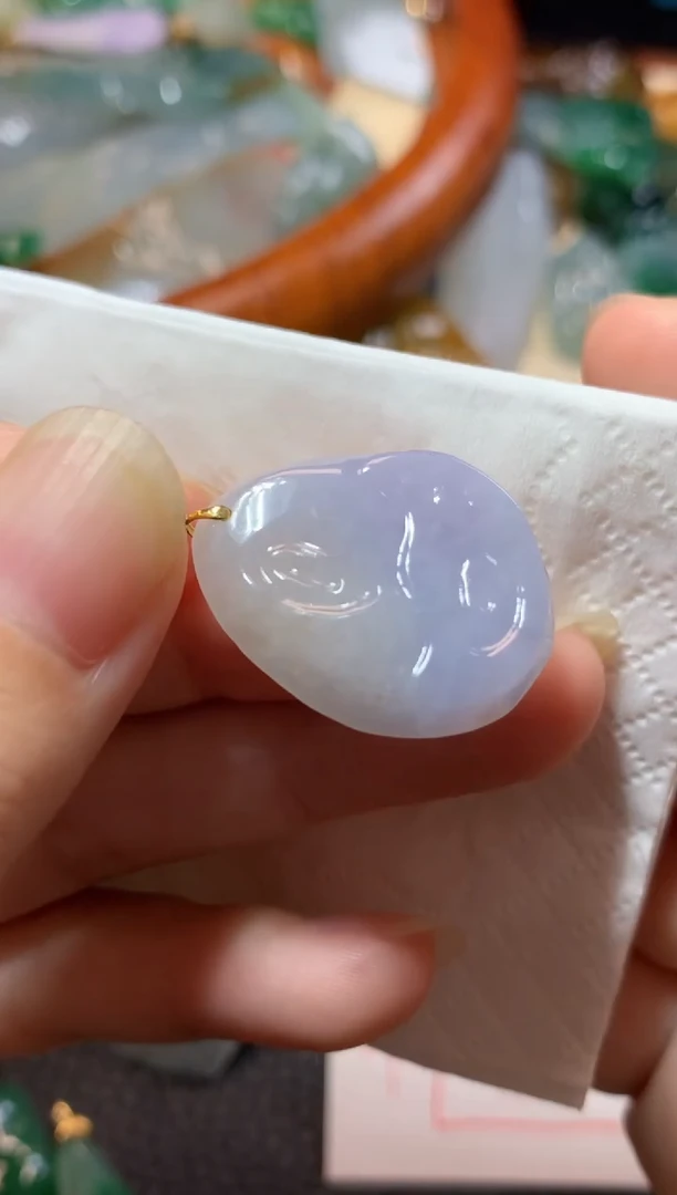 翡翠18K金镶嵌吊坠(不含链)吊坠