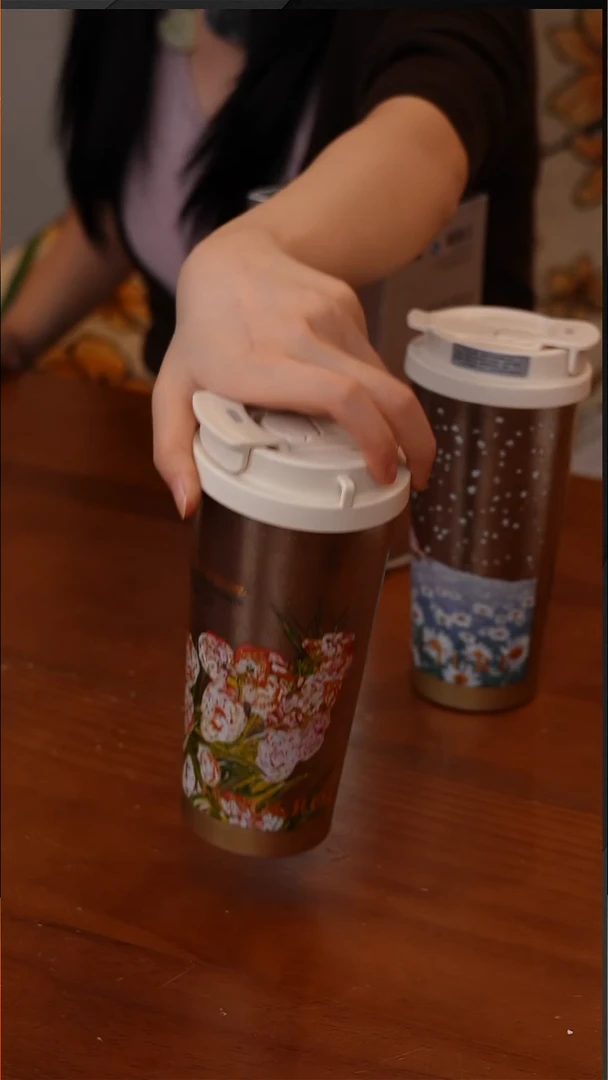陶134-梵高系列纯钛咖啡杯520ml-夹竹桃