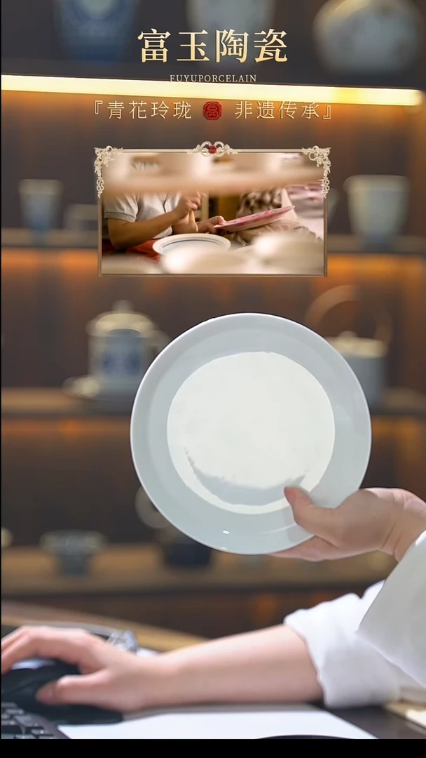 玉兰花7寸骨碟（无玲珑）