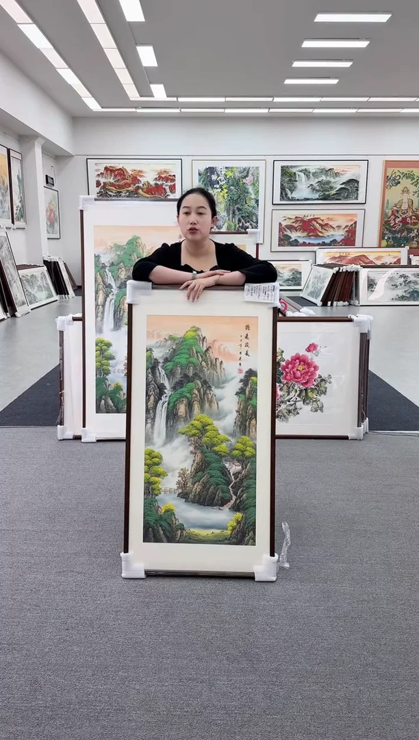 国画手绘 竖幅 源远流长 125*65