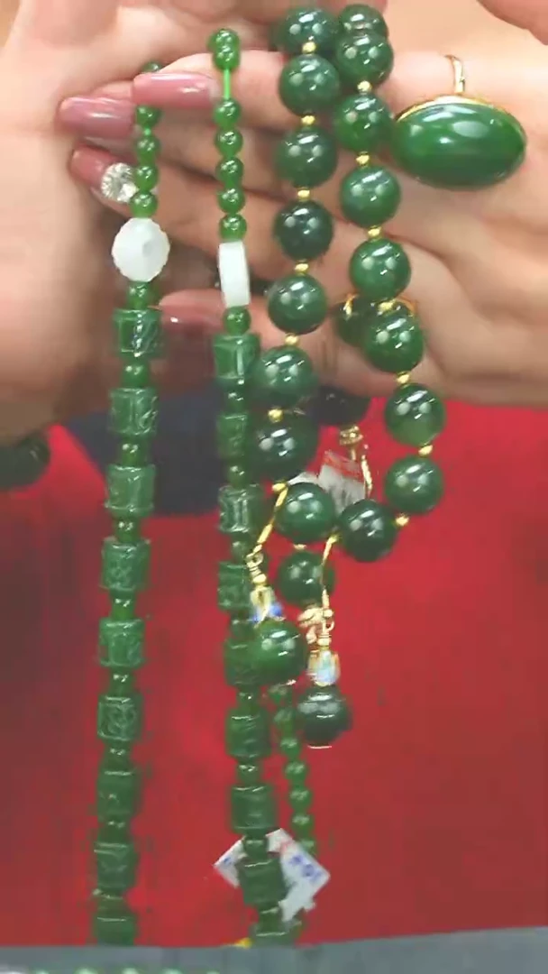 【闪购商品】和田玉38号未镶嵌项链2耳环1