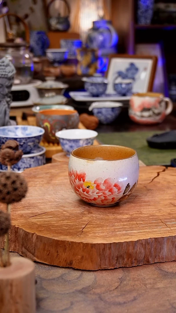 摆件牡丹手工手绘手工手绘