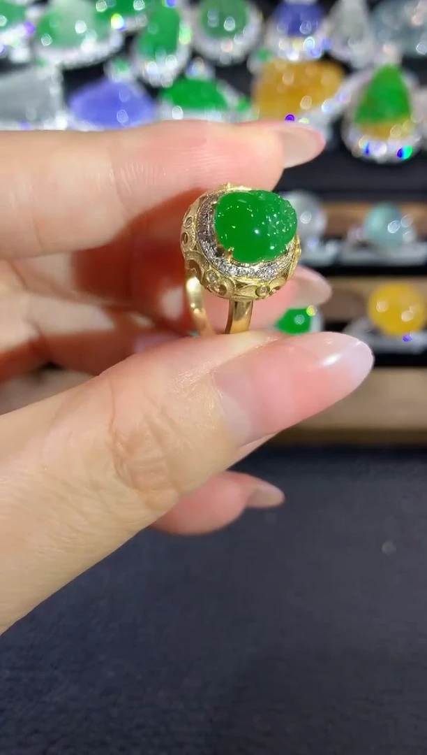 18K金镶嵌戒指翡翠C29