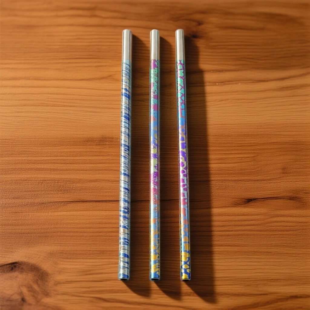 执彩纯钛吸管1根保温杯咖啡杯水杯耐高温长款吸管20cm