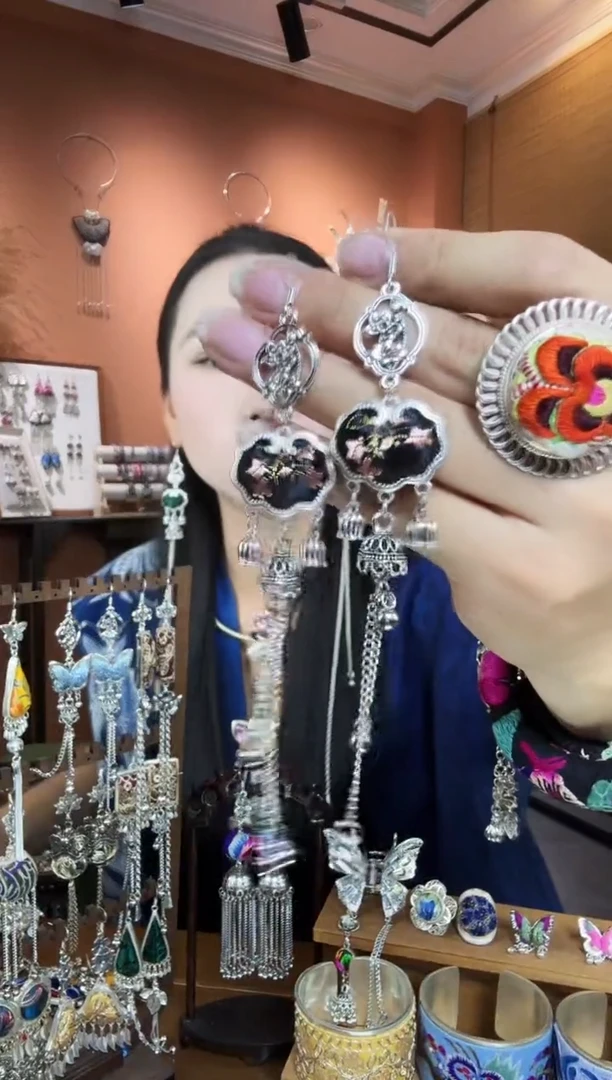 刺绣纯手工民族风耳环