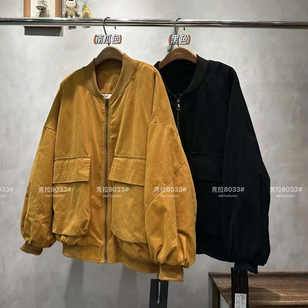 秋冬立体大口袋水洗棉加厚棉服棒球服外套8033