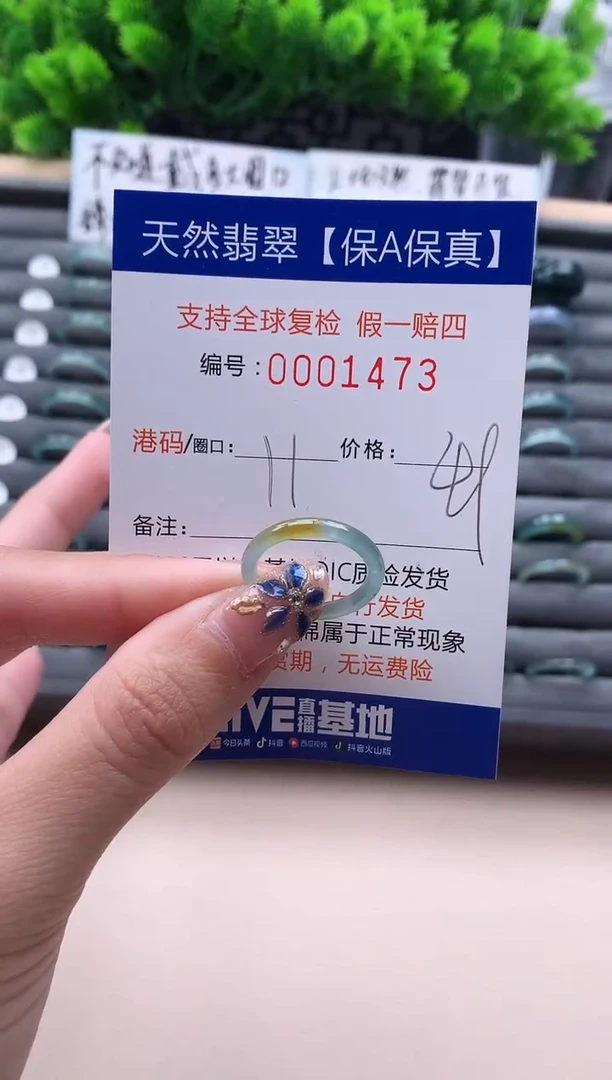 未镶嵌戒指翡翠天然  1473