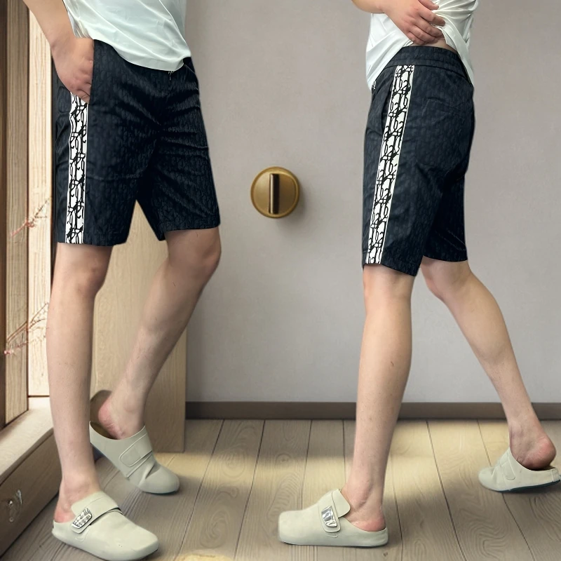 夏季印花短裤中腰修身速干潮流微弹力透气裤子欧美风透气百搭男裤