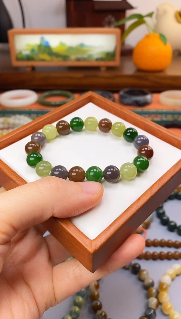 未镶嵌手串和田玉卡10精品多宝单圈