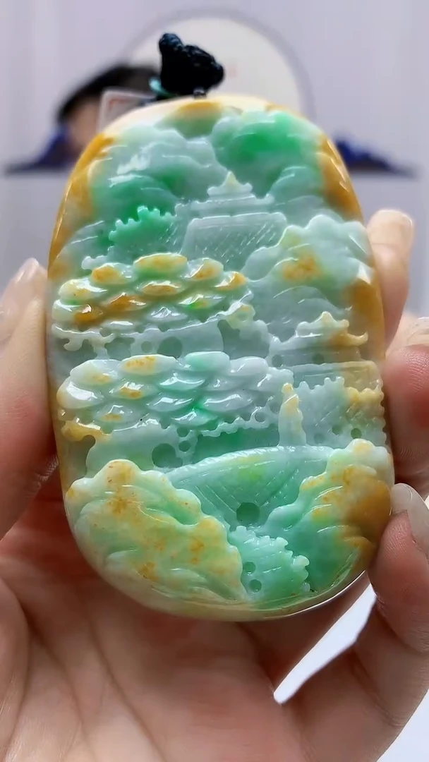 定制翡翠未镶嵌5124ms-毛货挂件37