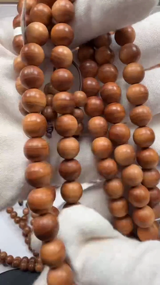 檀香木其他慎四剖料0.8/108颗黑肉虎皮纹