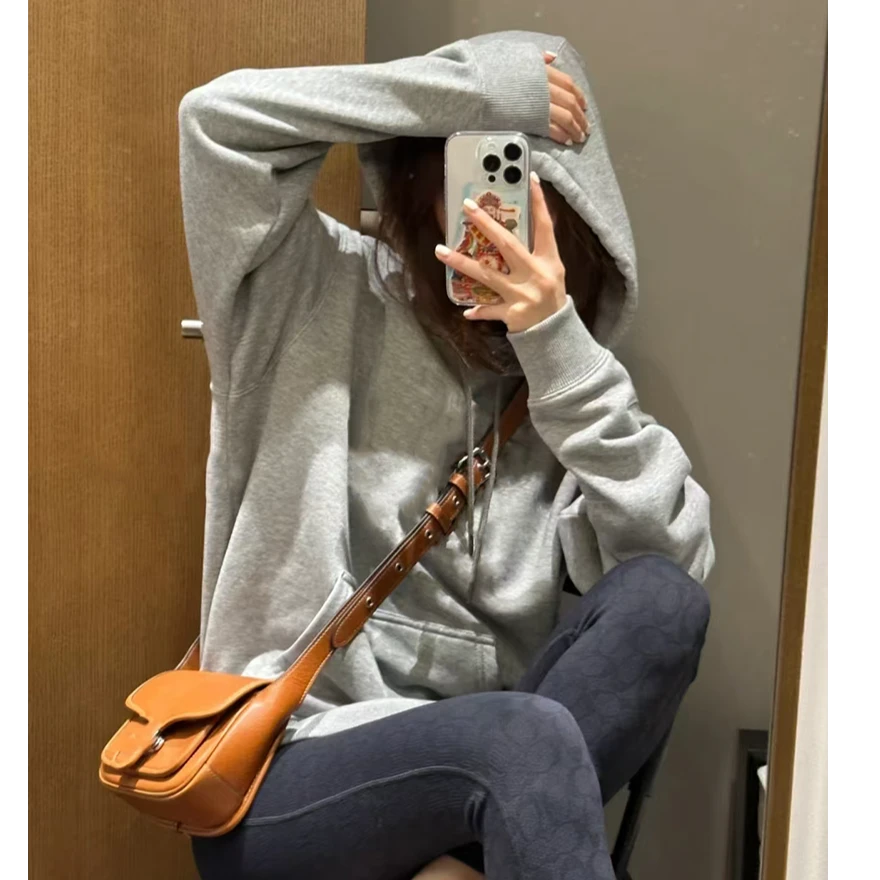 宝丫轻奢  情侣款男女时髦休闲宽松刺绣连帽卫衣K3692