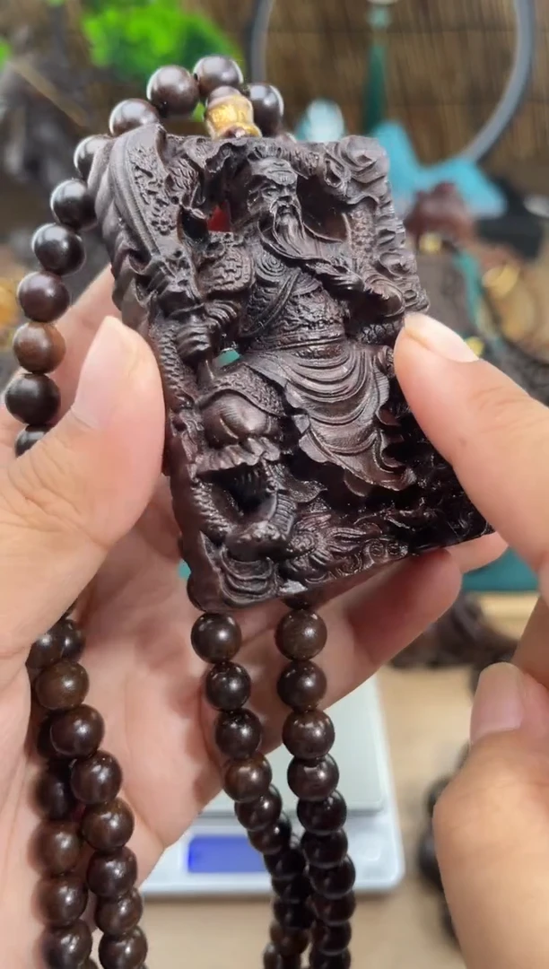 贡木吊坠《巴布亚贡木》新品御龙立刀关公+108颗