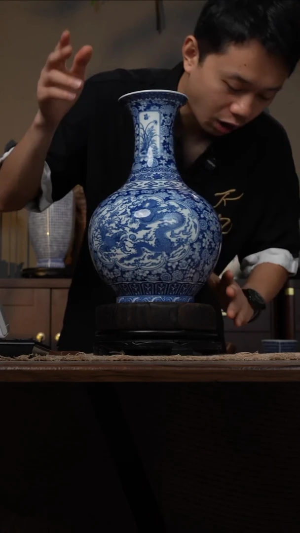 摆件WN问泥景德镇陶瓷花瓶摆件