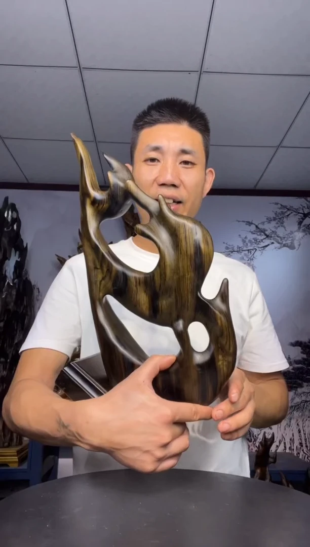金丝楠木雕款月**酌金丝楠木工艺品摆件