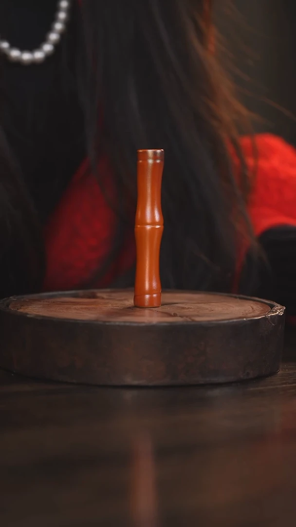 【闪购商品】杯93柴房陶瓷丨金红竹节把玩件