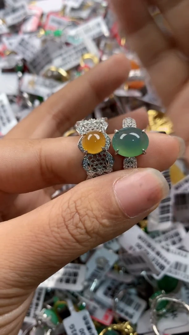 银S925镶嵌戒指翡翠丽****馆888    6