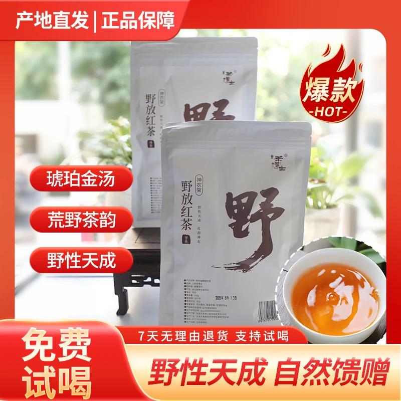 【野放红茶】神农架兰花香红茶2025新茶叶高山耐泡古树红茶袋装