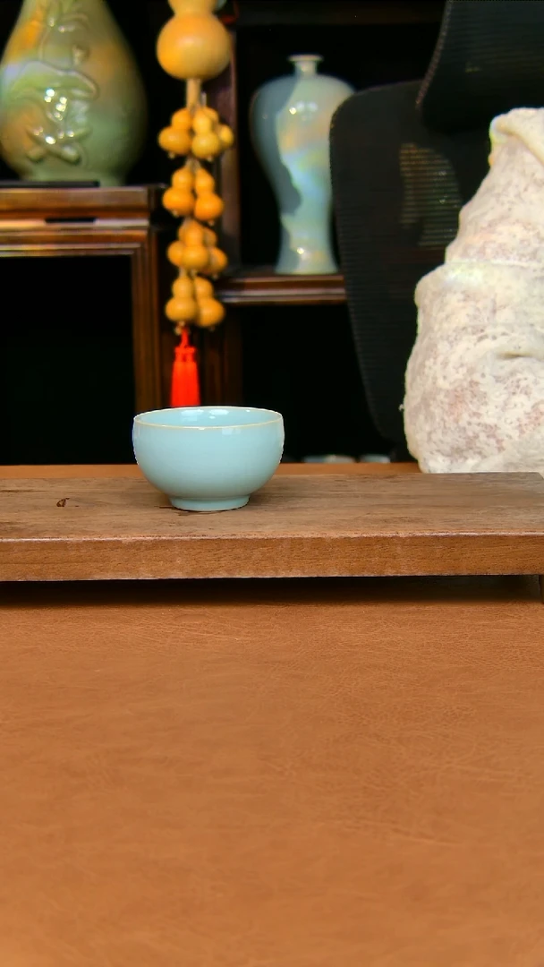 瓷片罗汉杯全手工原矿天青一级品