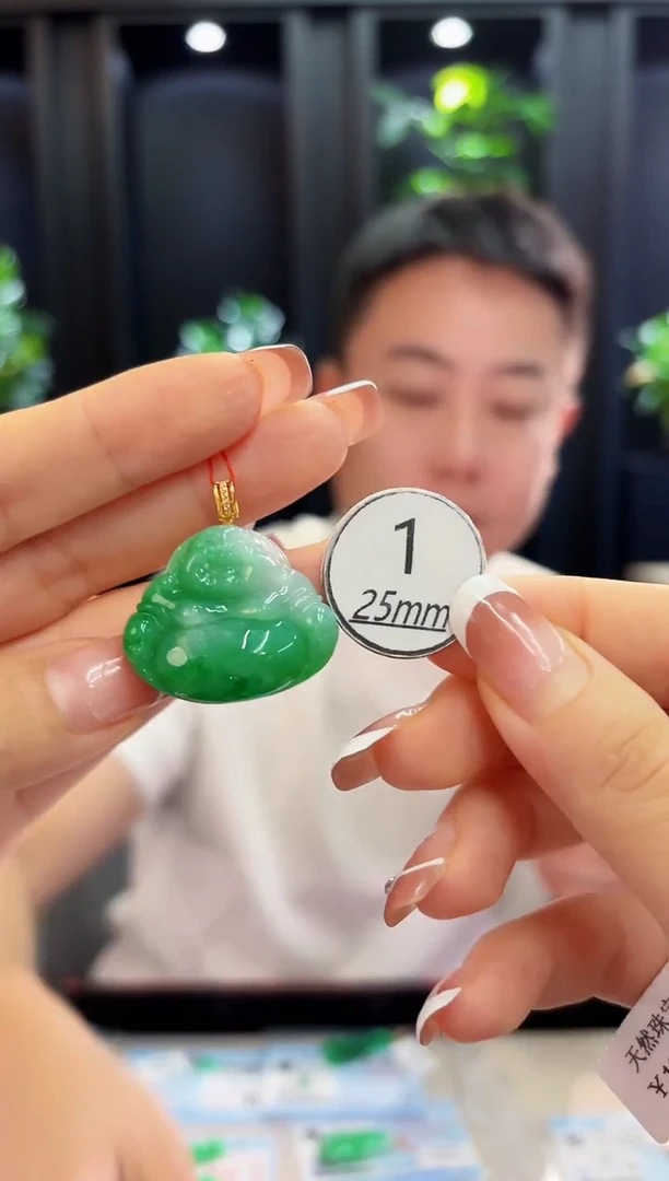颈饰18K金镶嵌翡翠 缅料A货/支持复检/一件